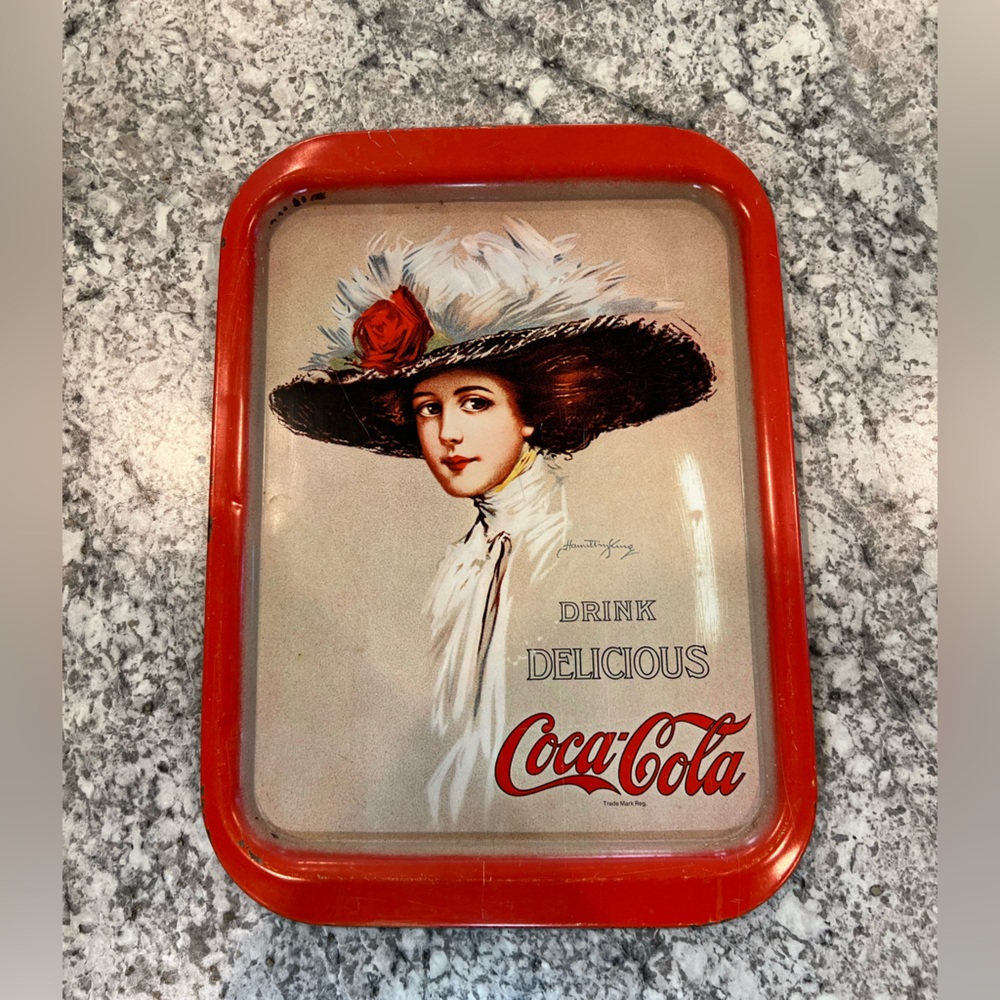 Coca Cola Red and White Vintage Serveware Tray 1970's